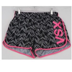 Victoria's Secret VSX Sport The Player Run Shorts Black Pink Chevron Geometric M